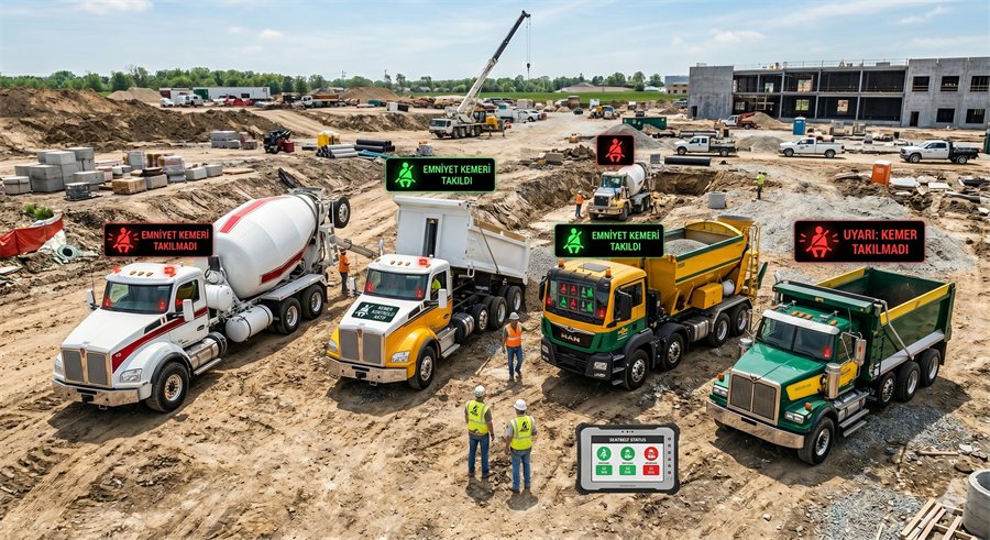 Seat belt warning system for dual-seat heavy machinery