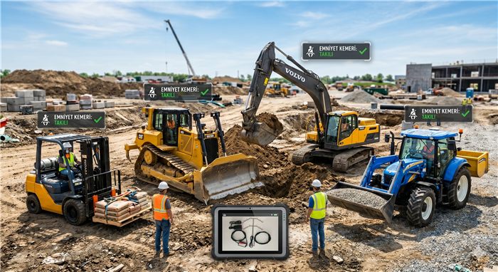 Seat belt warning system for single-seat heavy machinery