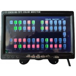 7-inch color monitor showing in-vehicle seat occupancy and seat belt status